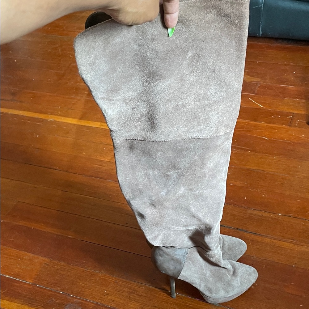 Steve Madden Suede Over the Knee Boots in Taupe